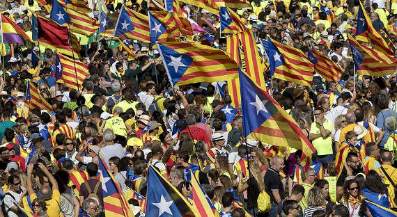 В Каталонии состоялась массовая акция в поддержку референдума