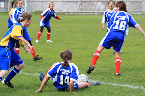 Игра женских футбольных команд