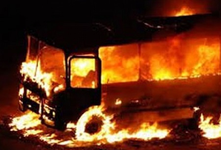В Кемеровской области два человека заживо сгорели в автобусе