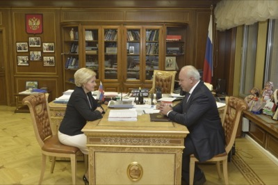 Глава Хакасии Виктор Зимин встретился с вице-премьером российского правительства Ольгой Голодец