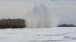 Сегодня на реке Абакан взрывали лед