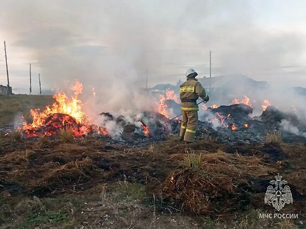 В Ширинсом районе Хакасии сгорело более 2х тонн сена