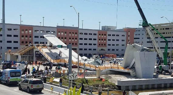 В США рухнул «сверхпрочный» пешеходный мост: погибло шесть человек   