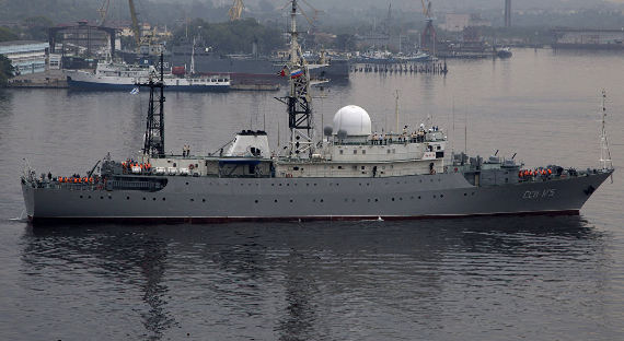 У берегов США нашли российский разведывательный корабль