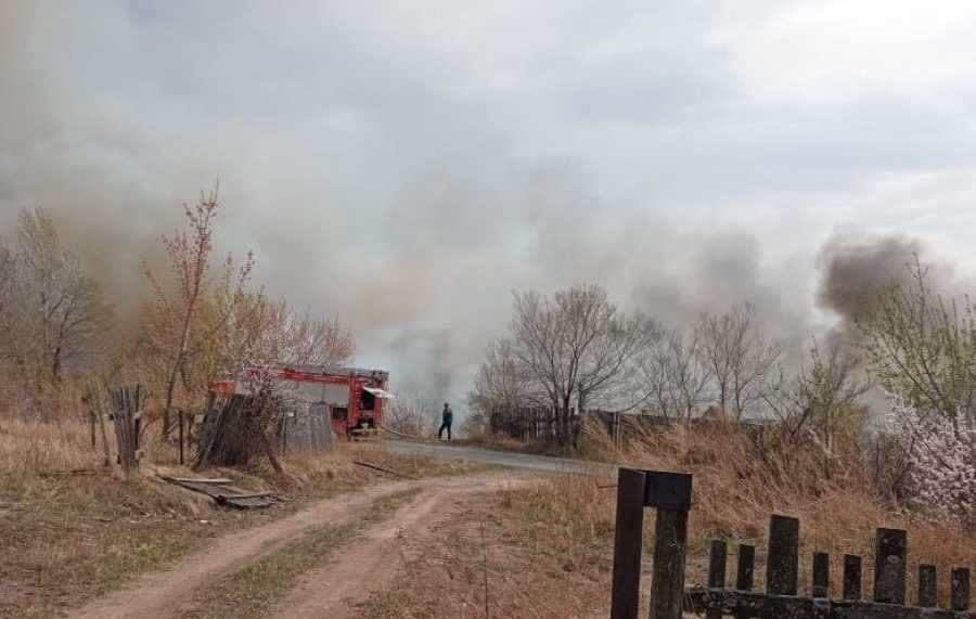 В Хакасии в районе горы самохвал крупный пожар