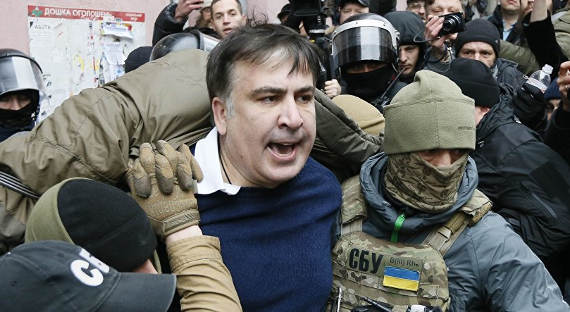 Саакашвили выдворили с Украины (ВИДЕО)