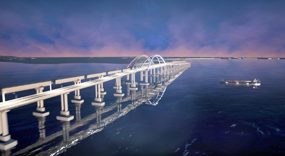 Строители Крымского моста соединили рельсы первого железнодорожного пути