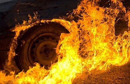 На трассе "Саяногорск -Черемушки" сгорела легковушка