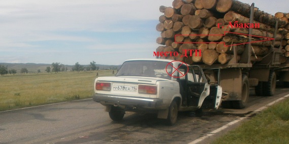 В Хакасии “Камаз” с лесом решила подтолкнуть легковушка (ФОТО)