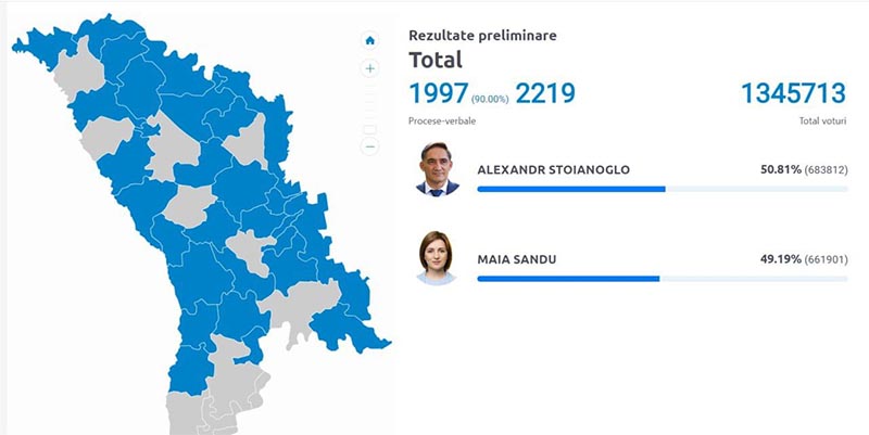 Президент Молдавии Мария Санду объявила о победе на выборах