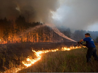 Лесные пожары охватили четыре района в Хакасии