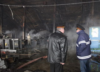 В Абакане сгорело бюро ритуальных услуг
