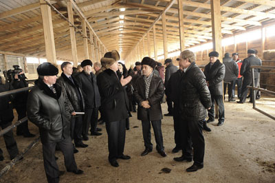 Глава Хакасии Виктор Зимин открыл новый животноводческий комплекс в Аршаново