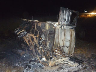 В Хакасии пассажир спас водителя из горящего УАЗа