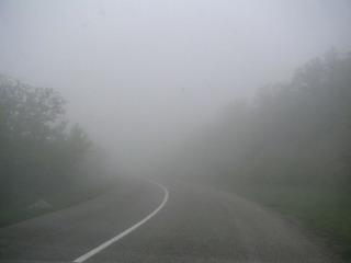 Хакасию накрыл сильный туман