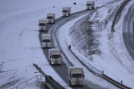 Одиннадцатый гуманитарный конвой отправился из Ростовской области в Донбасс