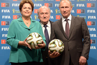 Владимир Путин принял эстафету проведения чемпионата мира по футболу у Бразилии