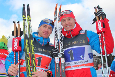 Россияне выиграли этап Кубка мира по лыжным гонкам 