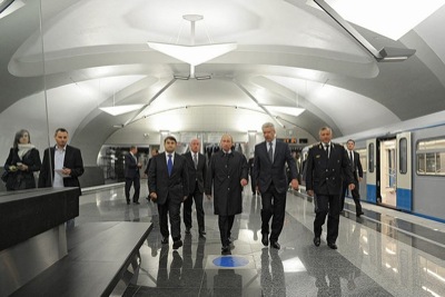 Президент России Владимир Путин открыл новую станцию метро в Москве