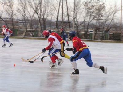 На ледовом поле «Химика» идет борьба за награды турнира по хоккею с мячом
