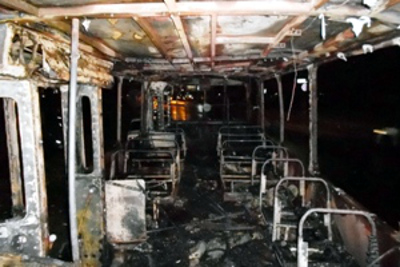 В Абакане в депо сгорел троллейбус